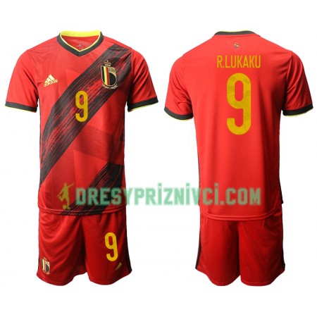 Fotbalový Komplet Belgie R.LUKAKU 9 Dětské Domácí ME 2020 Krátký Rukáv (+ trenýrky)